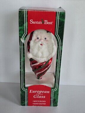 NOS Vintage 1996 Santas Best European Style Santa Claus Mouth Blown Ornament 6"